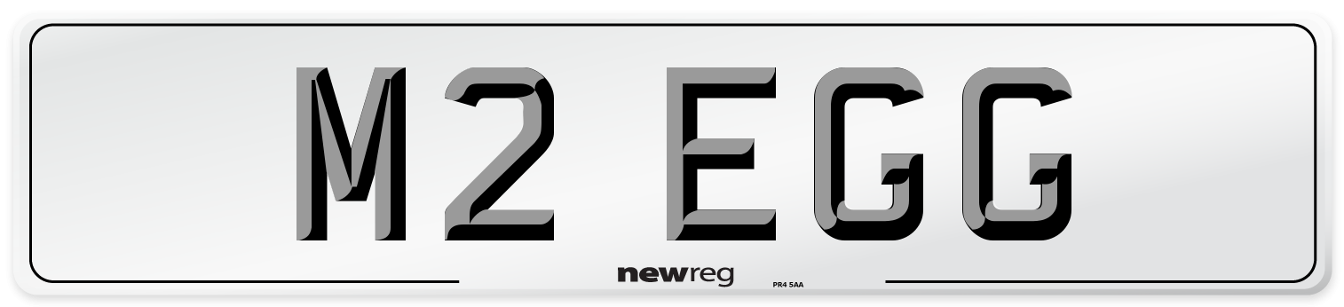 M2 EGG Number Plate from New Reg